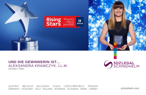 Aleksandra Krawczyk gewann den ersten Platz im Wettbewerb Rising Stars Lawyers - Leaders of tomorrow 2020 organisiert von Wolters Kluwer Polska!